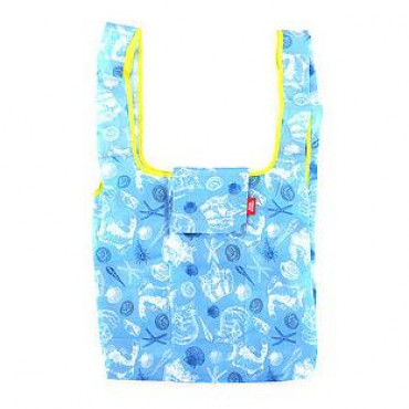 防水背心環保袋 [貝殼]・藍色